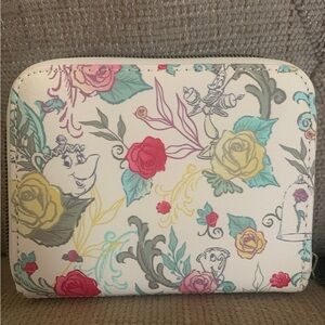 Loungefly Disney Beauty and the Beast Floral Characterms Wallet SOLD OUT NWT